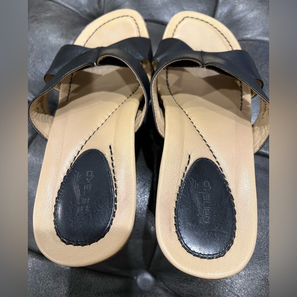 Women’s Dansko Heeled Sandal Black Upper With Brown Lower Size 8.5 US/40 EU - Picture 3 of 8